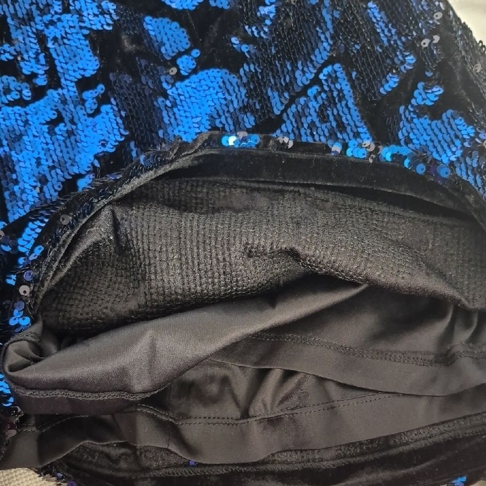 Zara Black and Blue Sequin Mini Dress - Picture 9 of 16